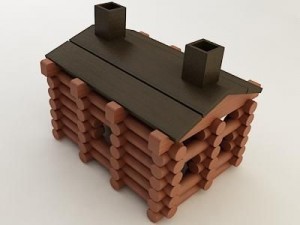 lincoln log cabin 3D Model
