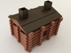 lincoln log cabin 3D Model