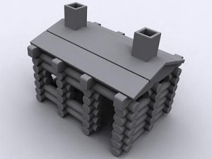 lincoln log cabin 3D Model