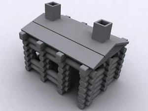 lincoln log cabin 3D Model