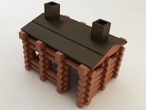 lincoln log cabin 3D Model
