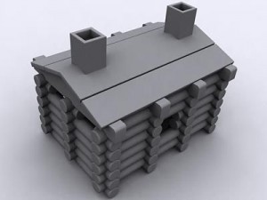 lincoln log cabin 3D Model