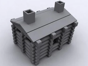 lincoln log cabin 3D Model