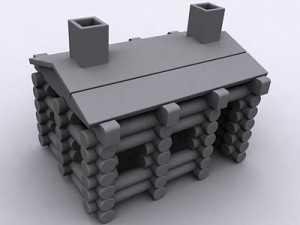 lincoln log cabin 3D Model