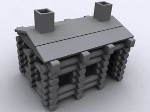 lincoln log cabin 3D Model