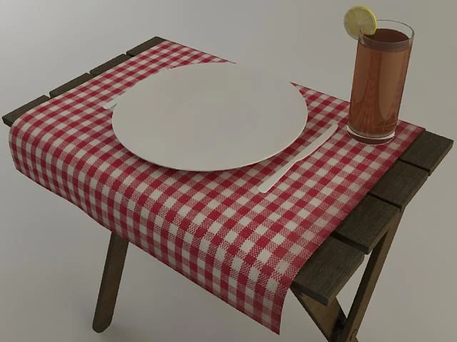 outdoor dining serving tray 3D Model .c4d .max .obj .3ds .fbx .stl .blend 