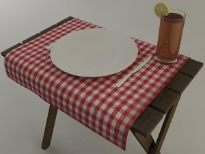 outdoor dining serving tray 3D Model