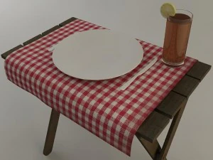 відкритий обідній піднос 3D Модель