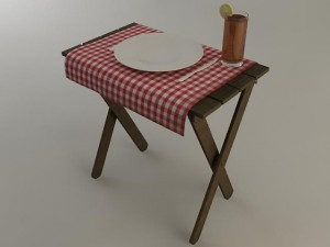 outdoor dining serving tray Model 3D
