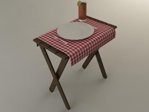 outdoor dining serving tray Model 3D