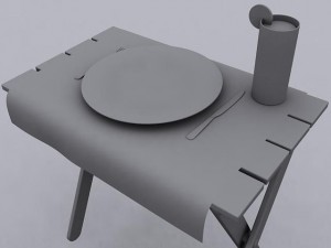outdoor dining serving tray Model 3D