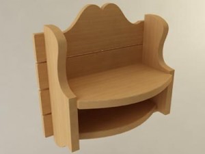 country bathroom storage shelf 3D Модель