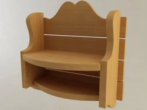 country bathroom storage shelf 3D Model
