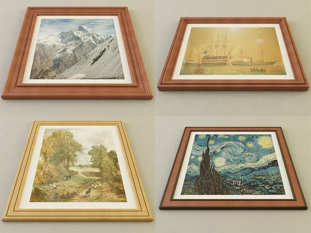 picture frame collection 3D 模型 .c4d .max .obj .3ds .fbx .stl .blend 