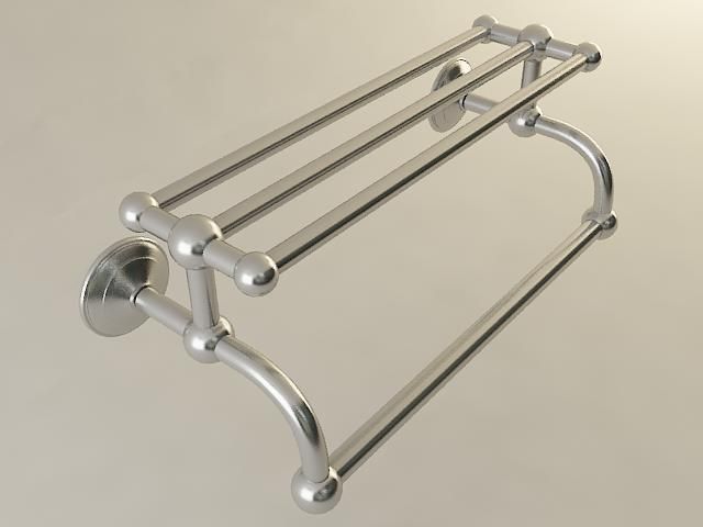 metal bathroom towel rack 3D Modell .c4d .max .obj .3ds .fbx .stl .blend