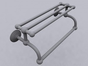metal bathroom towel rack 3D Modell