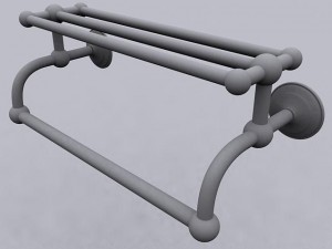 metal bathroom towel rack 3D Modell
