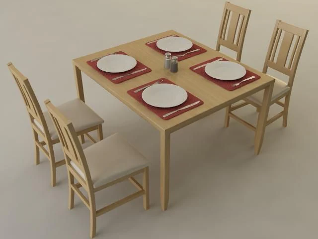 kitchen table 3D Model .c4d .max .obj .3ds .fbx .stl .blend