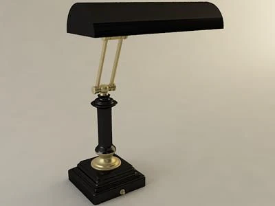 banker style adjustable lamp 3D Model .c4d .max .obj .3ds .fbx .stl .blend