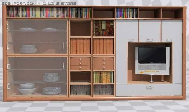 cupboard 3D Model .c4d .max .obj .3ds .fbx .stl .blend 