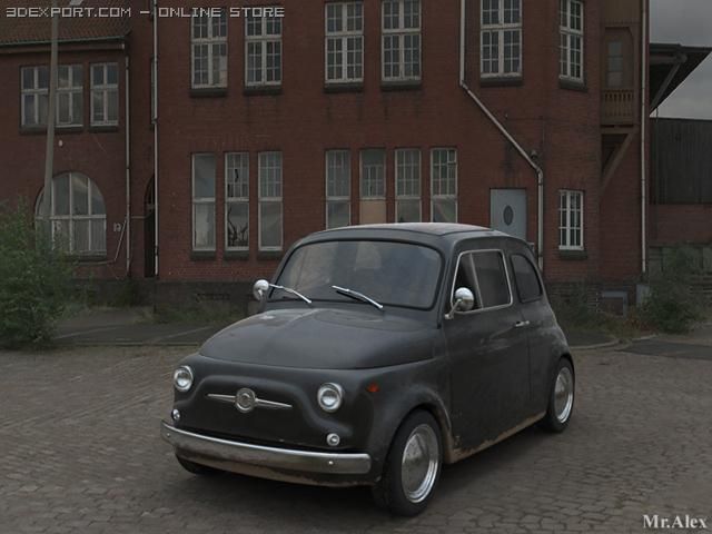 fiat 500 Modello 3D .c4d .max .obj .3ds .fbx .stl .blend 