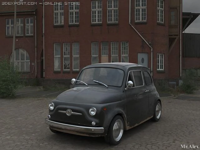 fiat 500 3D Model .c4d .max .obj .3ds .fbx .stl .blend 