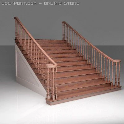 staircase 3D Model .c4d .max .obj .3ds .fbx .stl .blend
