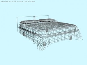 modern bed 3D 模型