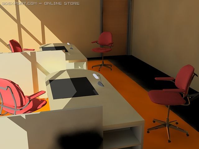 office complete Modelo 3D .c4d .max .obj .3ds .fbx .stl .blend 