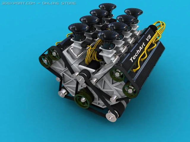 v8 engine 3D Model .c4d .max .obj .3ds .fbx .stl .blend 