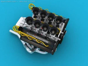 v8 engine 3D Model