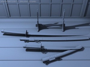 katana Modèle 3D