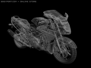 honda cbr1100xx 3D मॉडल