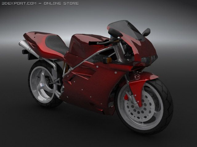 ducatti 916 3D Model .c4d .max .obj .3ds .fbx .stl .blend 