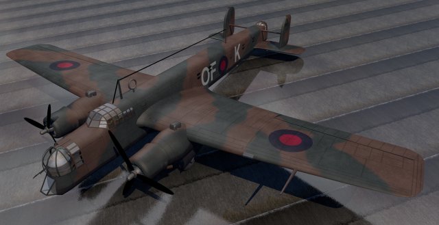 armstrong whitworth whitley mk-3 3D Model .c4d .max .obj .3ds .fbx .stl .blend 