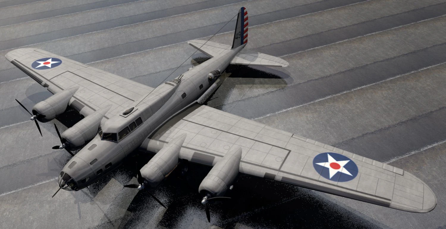 bowing b-17d fortress 3D Model .c4d .max .obj .3ds .fbx .stl .blend