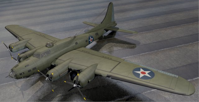 boeing b-17e fortress Modelo 3D .c4d .max .obj .3ds .fbx .stl .blend 