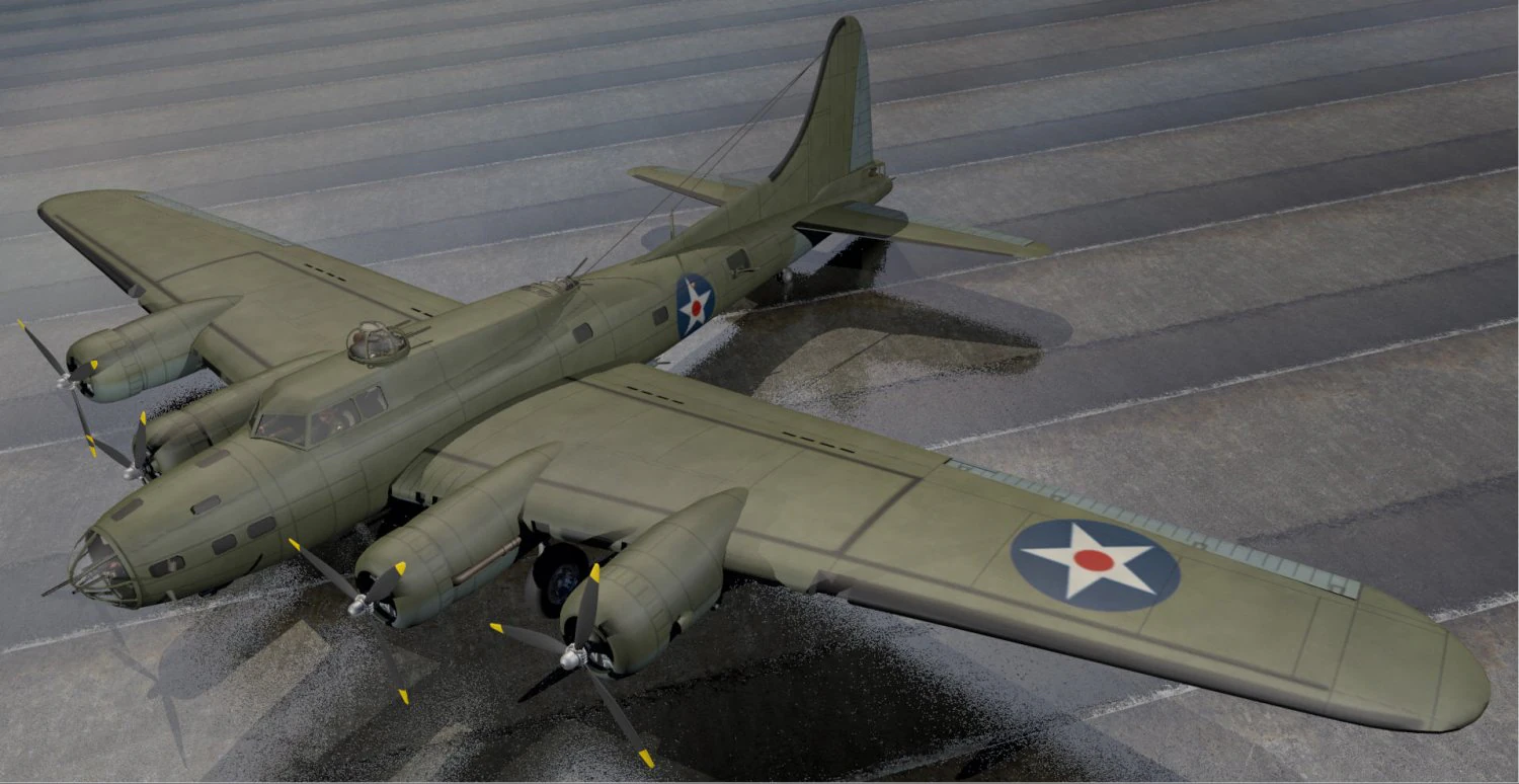 boeing b-17e fortress 3D Model .c4d .max .obj .3ds .fbx .stl .blend