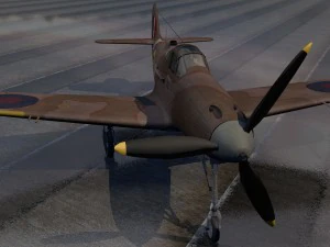 bell airacobra mk-1 raf 3D Model