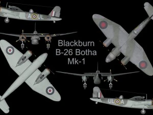 blackburn b-26 botha mk-1 3D Model