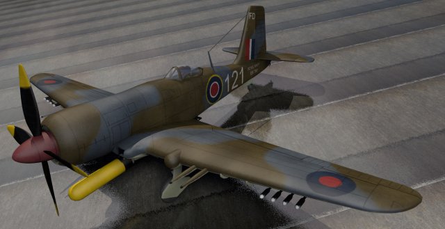 blackburn b-37 firebrand tf-5 3D Модель .c4d .max .obj .3ds .fbx .stl .blend 