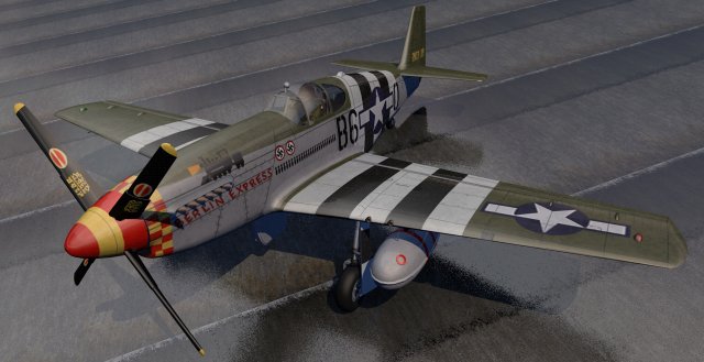 north american p-51b mustang 3D Model .c4d .max .obj .3ds .fbx .stl .blend 