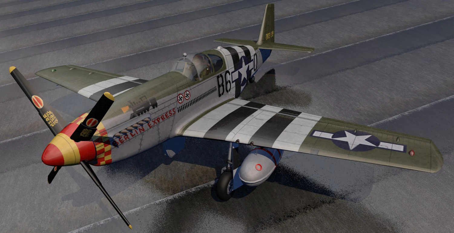 north american p-51b mustang 3D Model .c4d .max .obj .3ds .fbx .stl .blend
