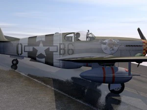 north american p-51b mustang 3D Model