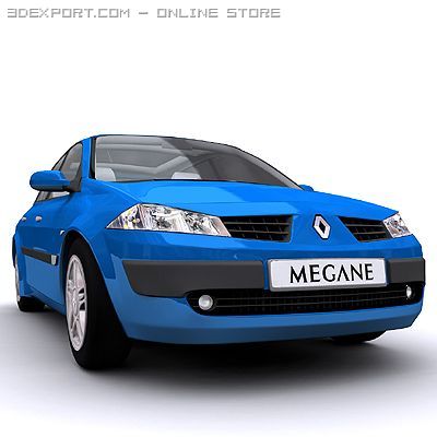 renault megane 3Dモデル .c4d .max .obj .3ds .fbx .stl .blend 
