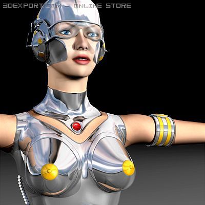 robot girl 3D मॉडल .c4d .max .obj .3ds .fbx .stl .blend 