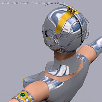 3d girls turned to shiny robots
