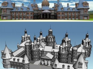 hotel castle Modelo 3D