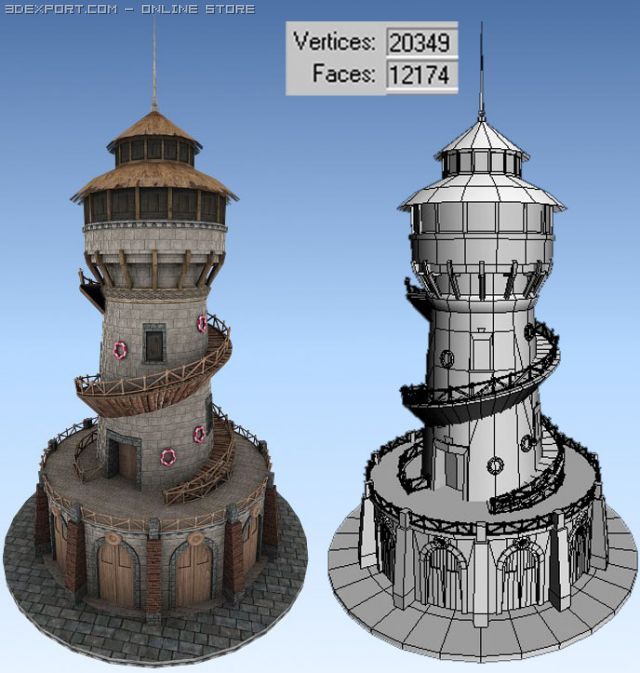 light house 3D 模型 .c4d .max .obj .3ds .fbx .stl .blend 