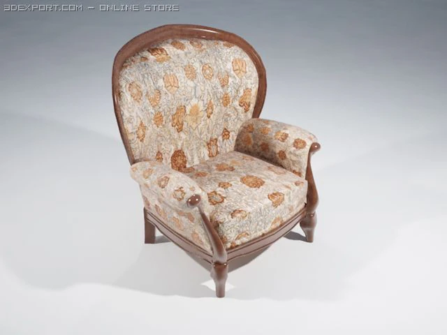 classic armchair 3D Model .c4d .max .obj .3ds .fbx .stl .blend 